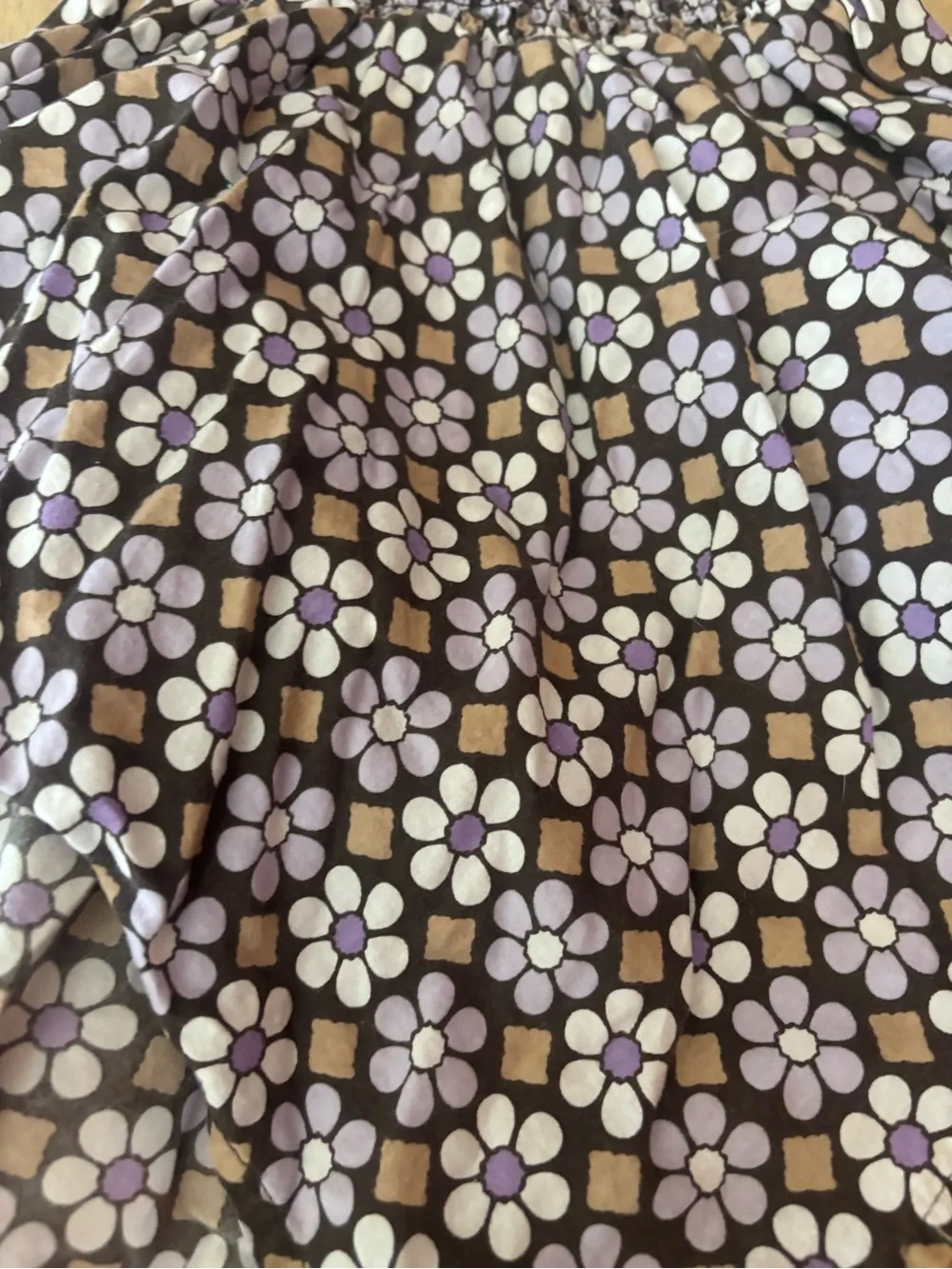 Gymboree Brown Floral Smocked Dress with Lavender Accents